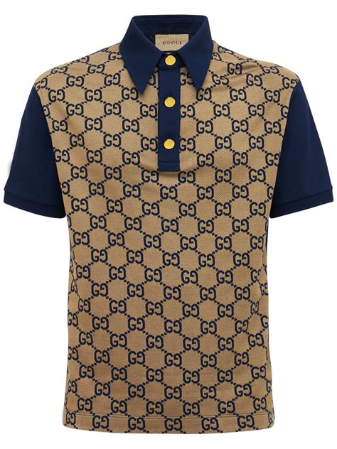 gucci beige polo|gucci jersey t shirt.